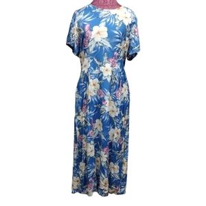 Vintage Bluewater Wear Women's Tropical Floral Dress Size Large